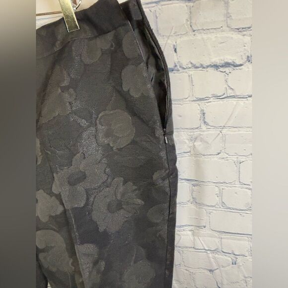 NWT Talbots Heritage Black Floral Jacquard Pants Side Zip Festive Party 16 - Picture 5 of 12